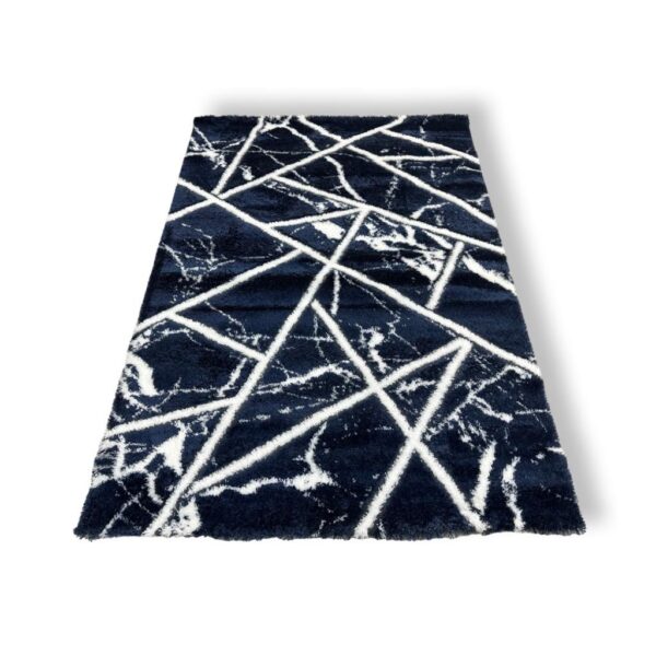 Machine Woven Turkish White & Blue Rug - Image 2